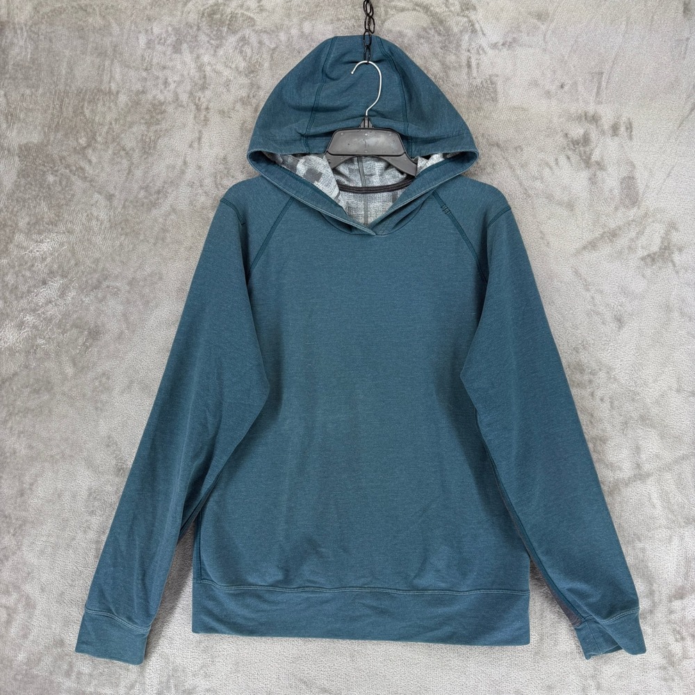Lululemon Mens Pullover Hoodie Teal Heathered Colorblock Back Raglan‎ Sleeve